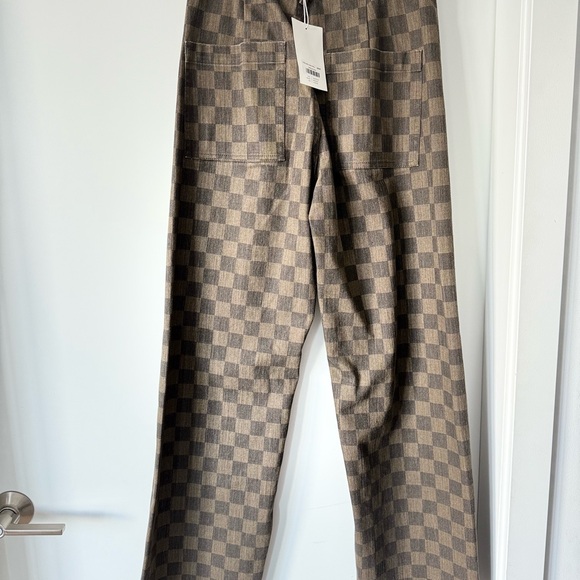 OAK AND FORT straight leg checkered jeans size 6 - Picture 2 of 3